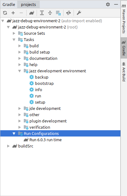 New run time configuration folder