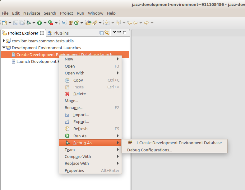 Create Development Environment Database