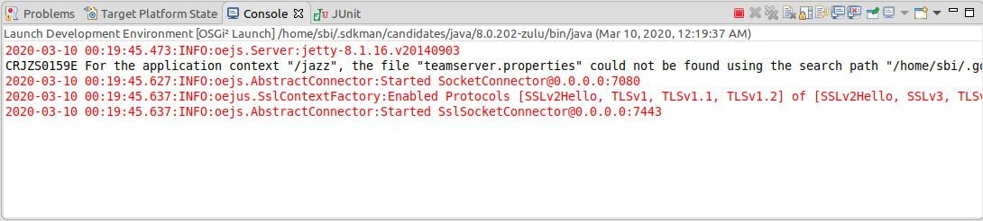 Post Launch Console Output