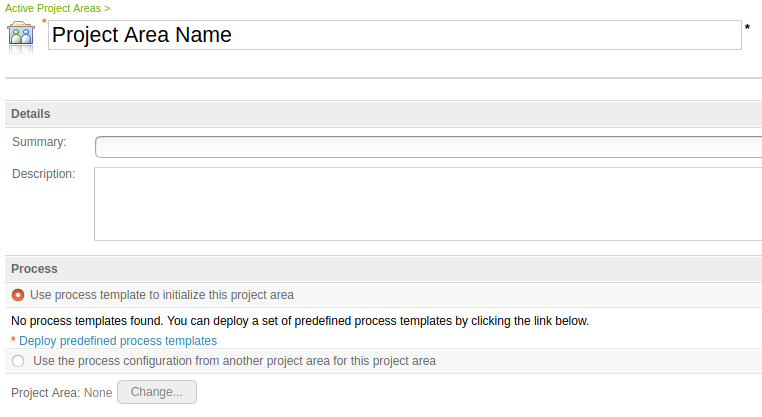 Create Project Area