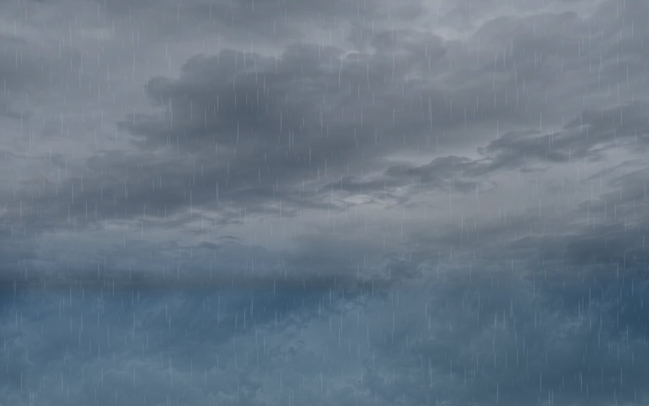 Realistic clouds in the rain