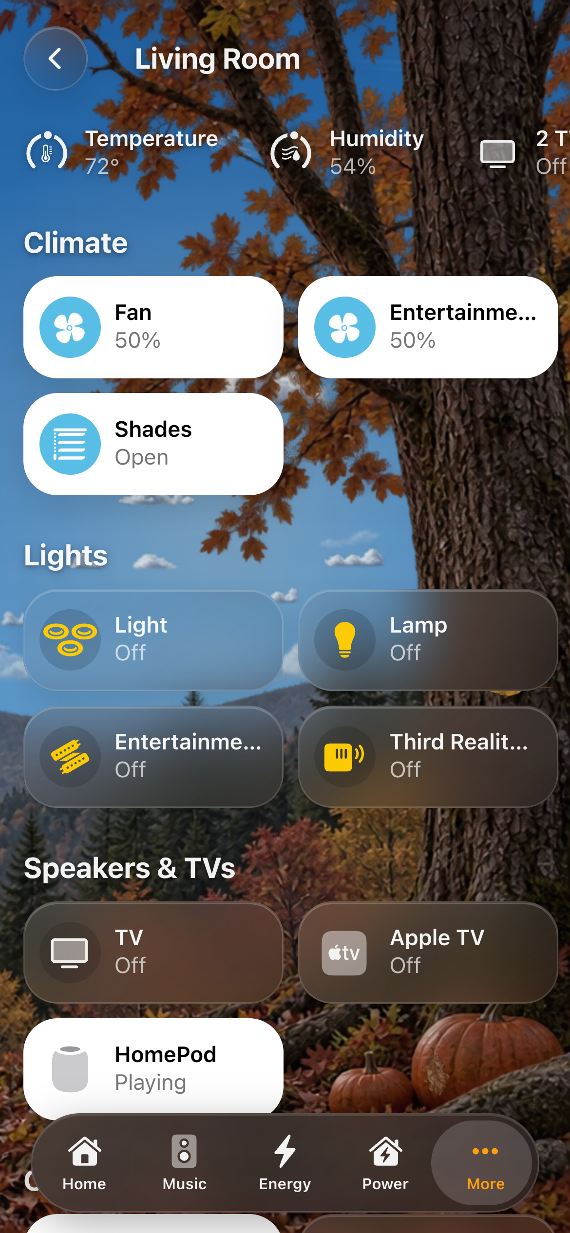 A room page on a phone