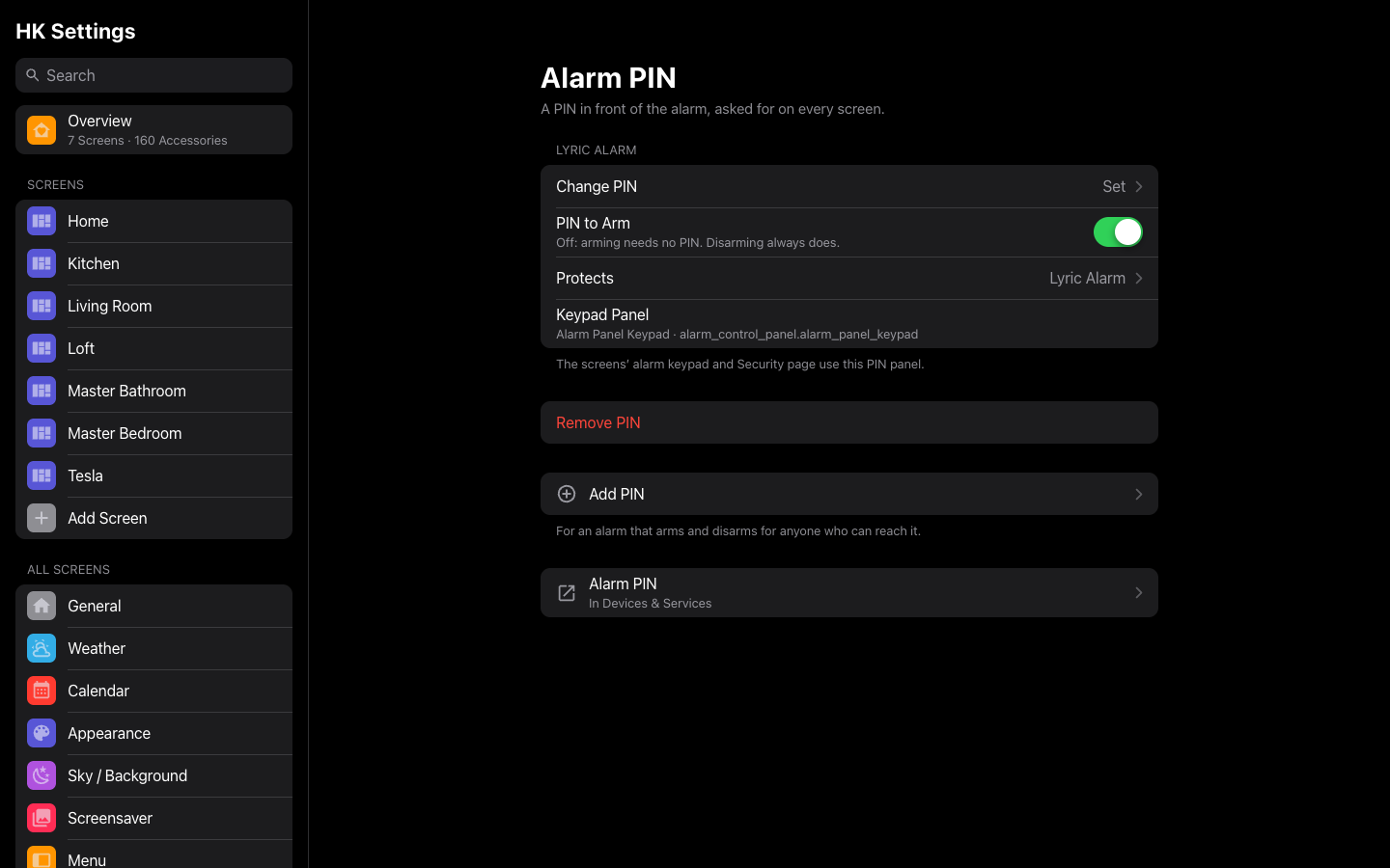 Alarm PIN