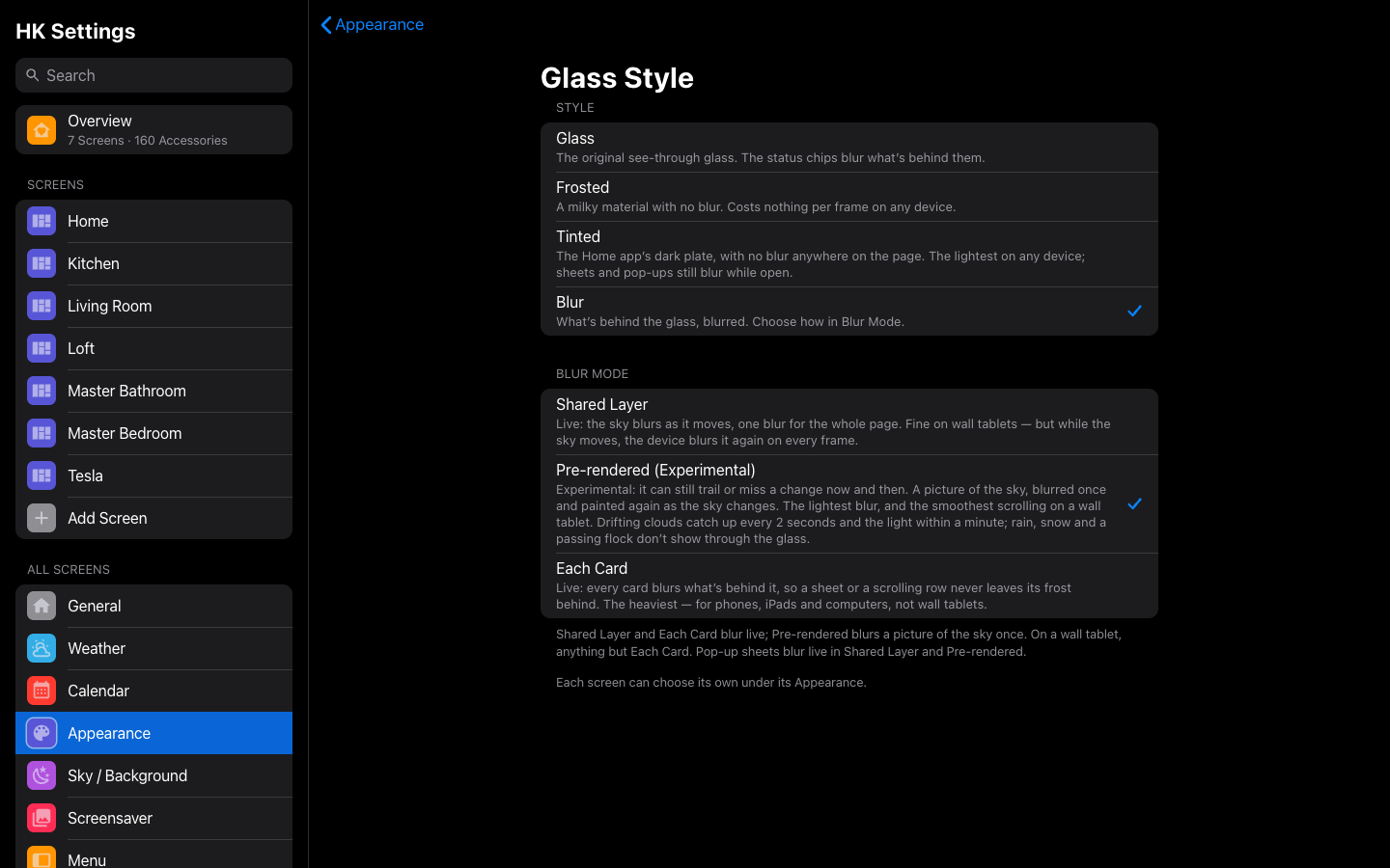 Glass Style: Glass, Frosted, Tinted and Blur, with Blur Mode