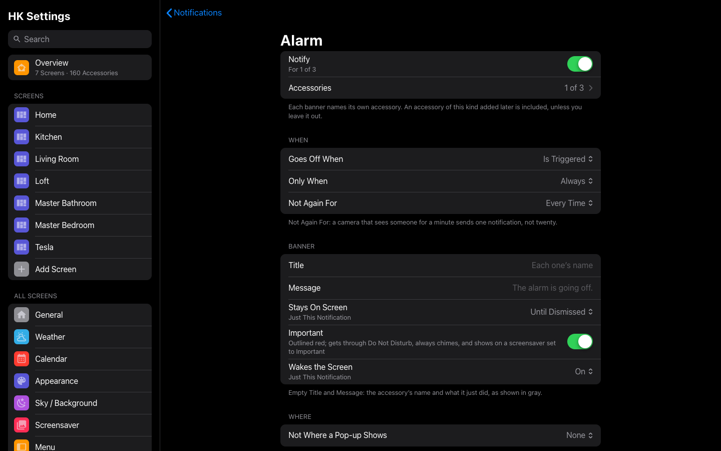 The Alarm notification category