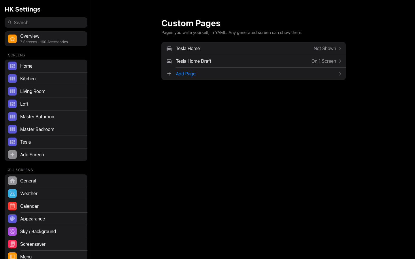 Custom pages