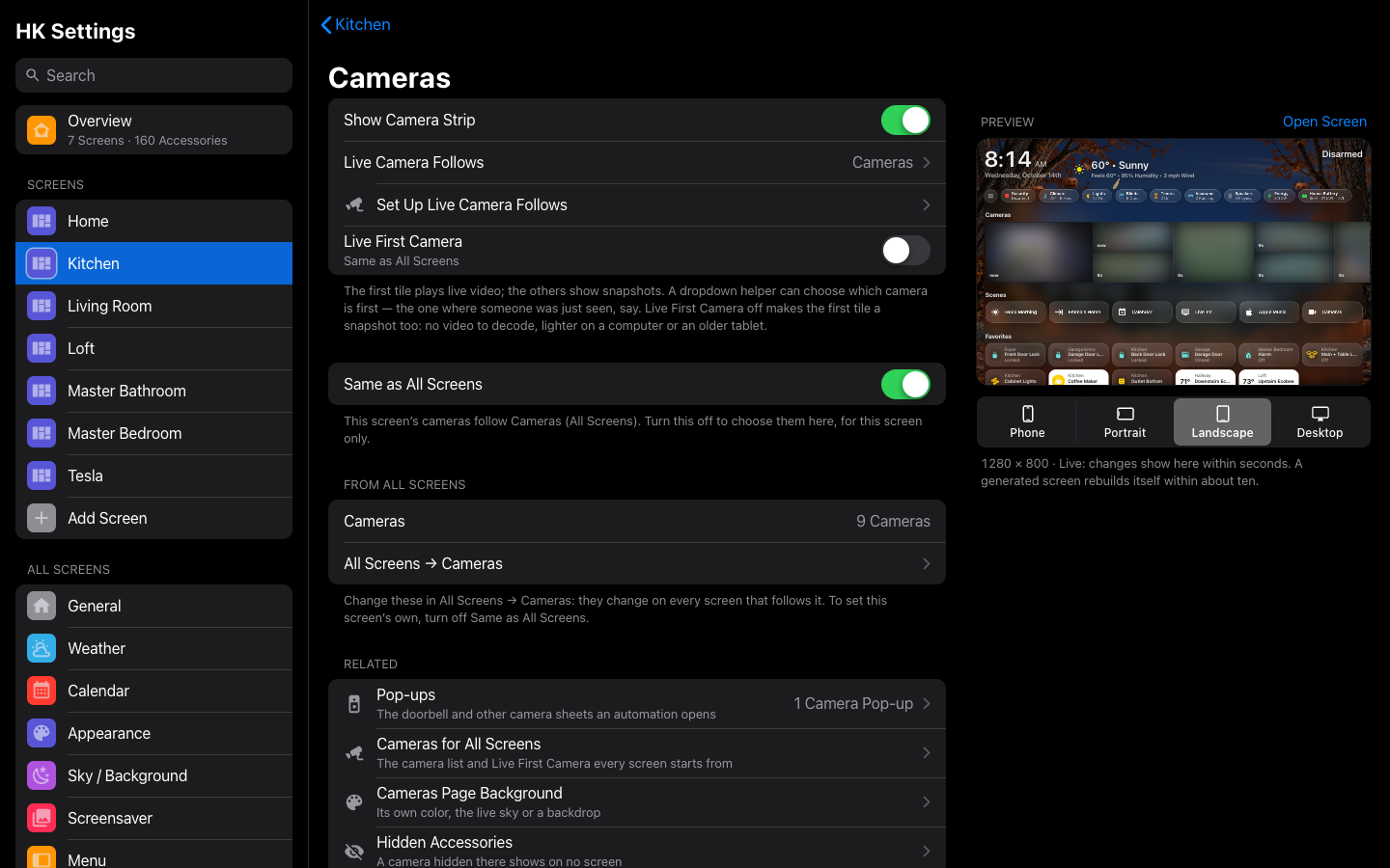 A screen’s Cameras