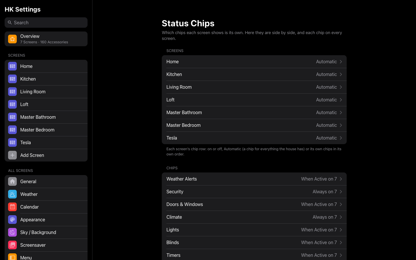 Status Chips, for all screens