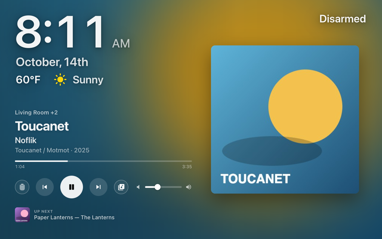 The Music slide on the screensaver