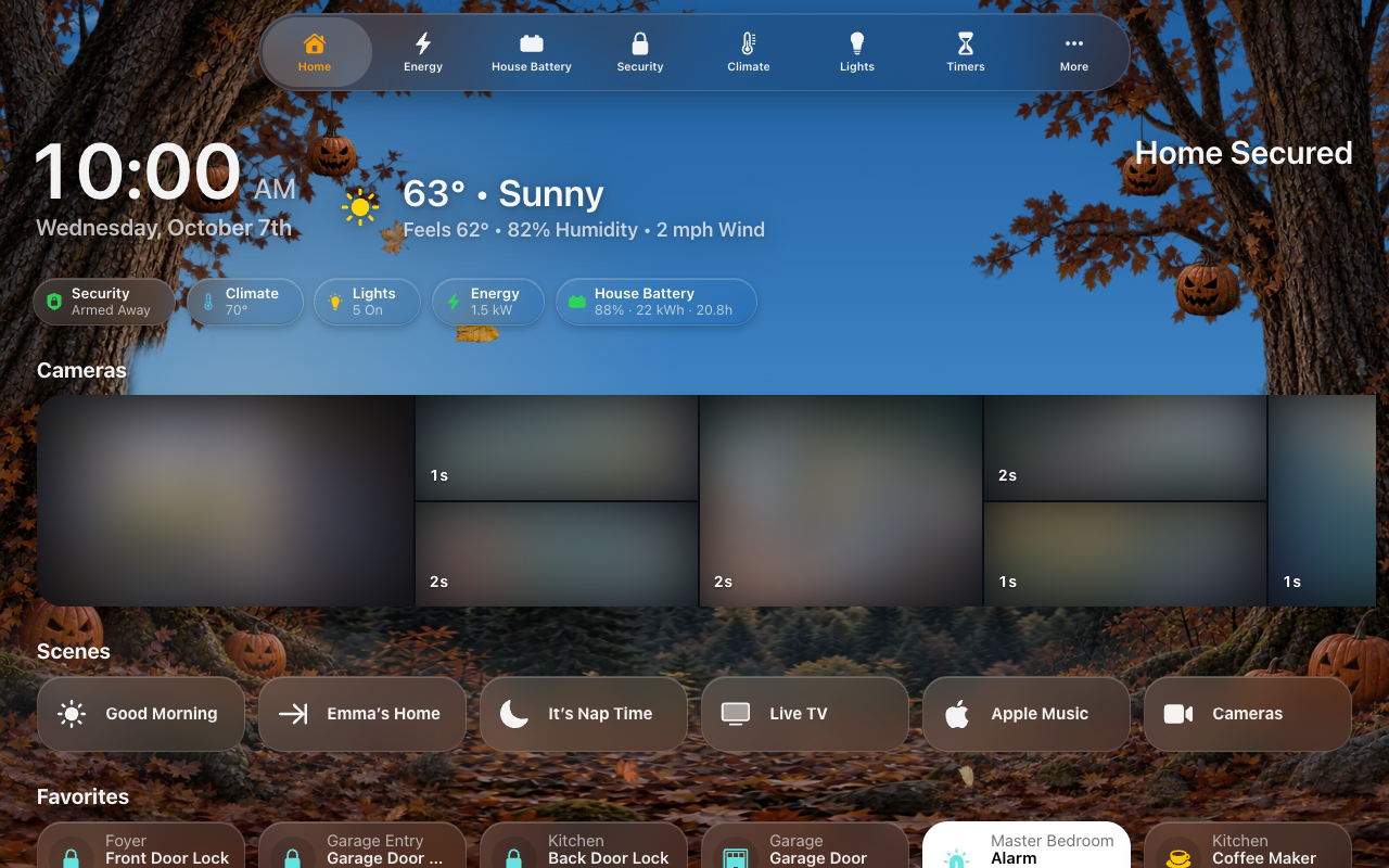 A tablet with the tab bar along the top, the page starting below it