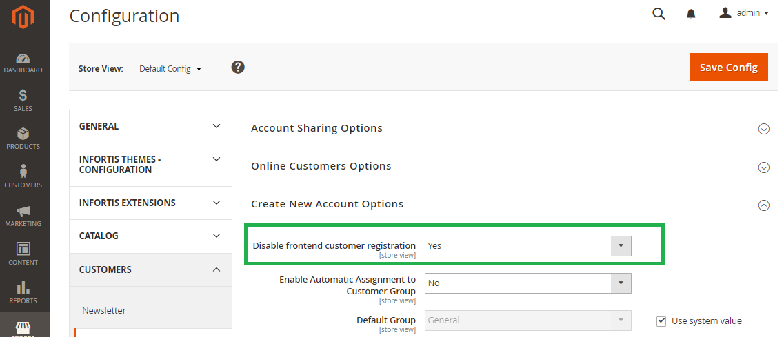 Module configuration - administration panel