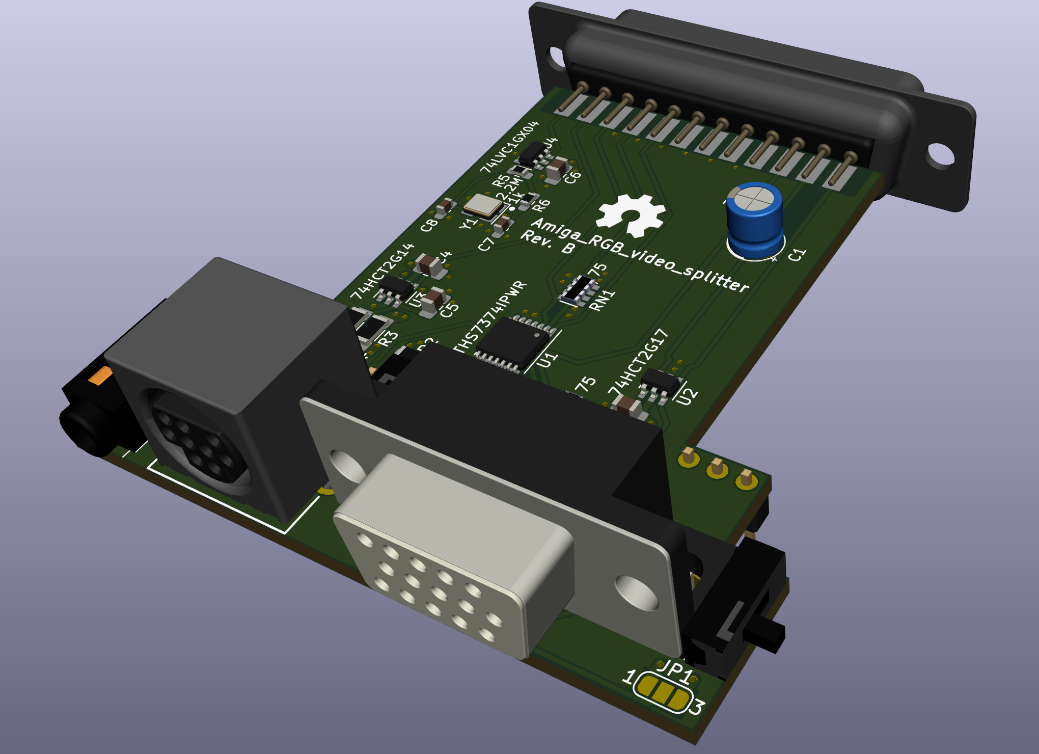 Amiga RGB video splitter, from the project README