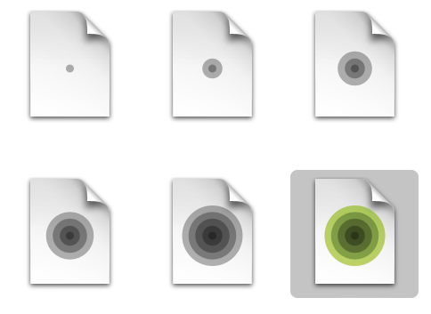 Icons showing the transcoding progress