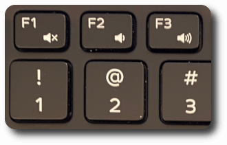 Picture of my keyboard with volume keys above 1,2,3 keys
