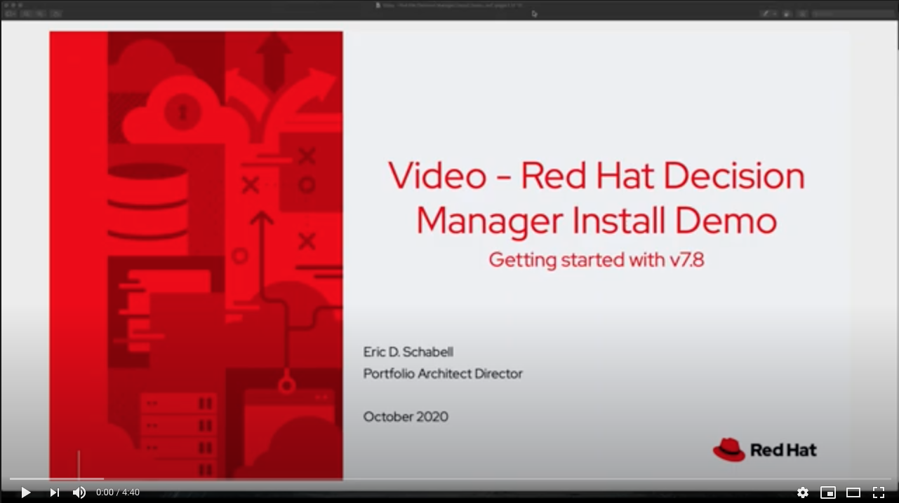 Red Hat Decision Manager Install Video
