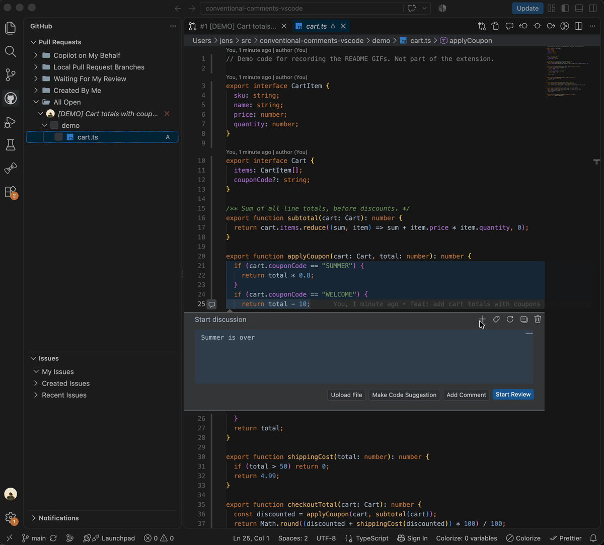 Adding a label with the + button
