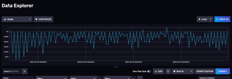 InfluxDB raw sensor data example