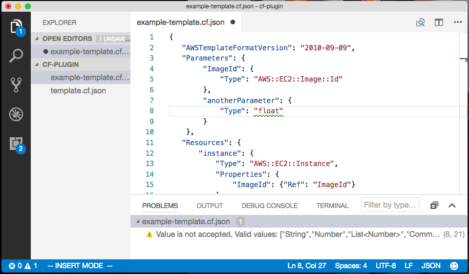 invalid Type for Parameters element