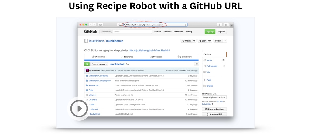 Using Recipe Robot with a GitHub URL