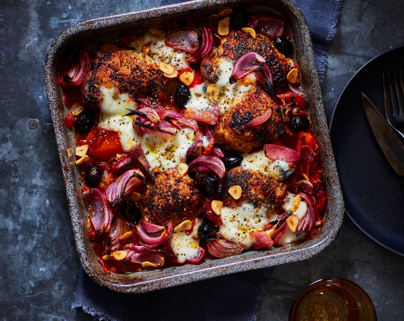 Mediterranean chicken traybake