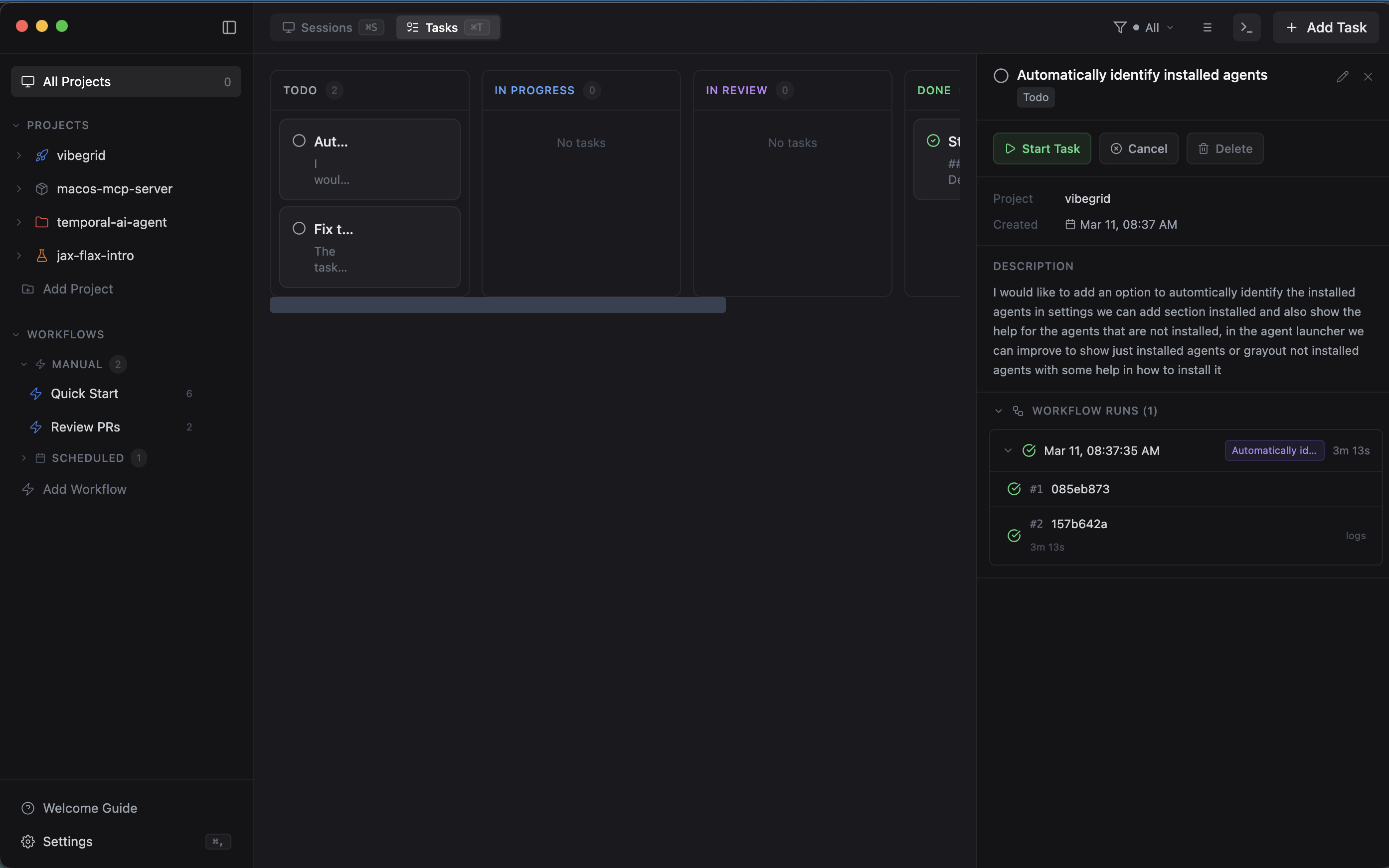 Headless workflow execution