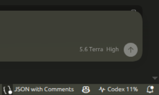 Codex Usage status-bar item showing 11 percent usage