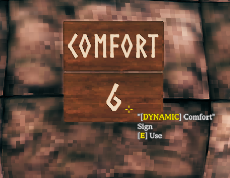 In game screenshot of the Comfort sign