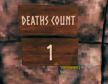 In game screenshot of the Death Count sign