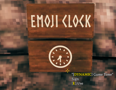 In game screenshot of the Game Time Emoji sign