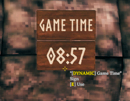 In game screenshot of the Game Time sign