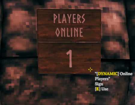 In game screenshot of the Online Count sign