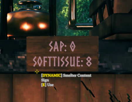 In game screenshot of the Smelter Content sign