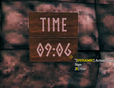 In game screenshot of the Actual Time sign