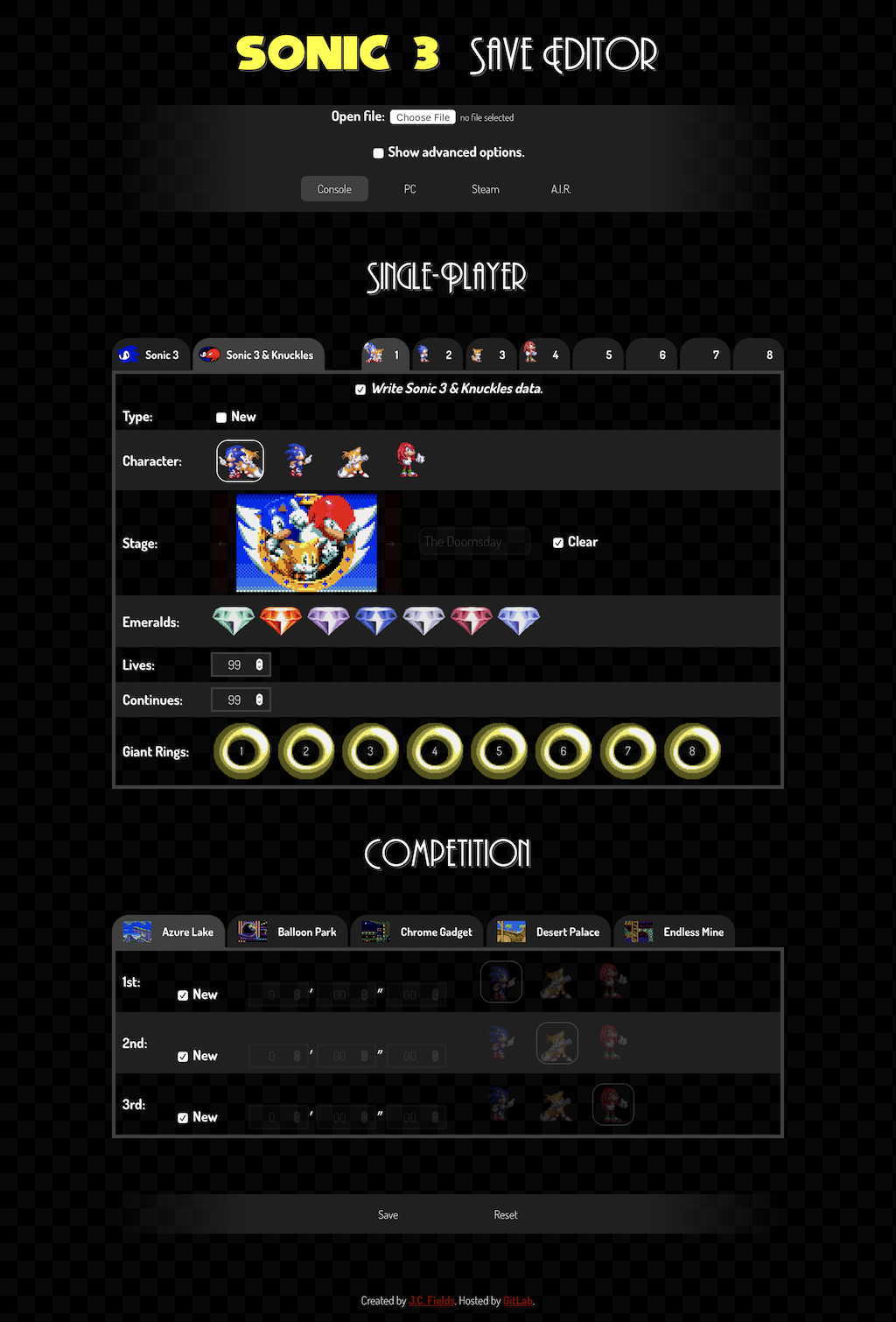 Sonic 3 Save Editor