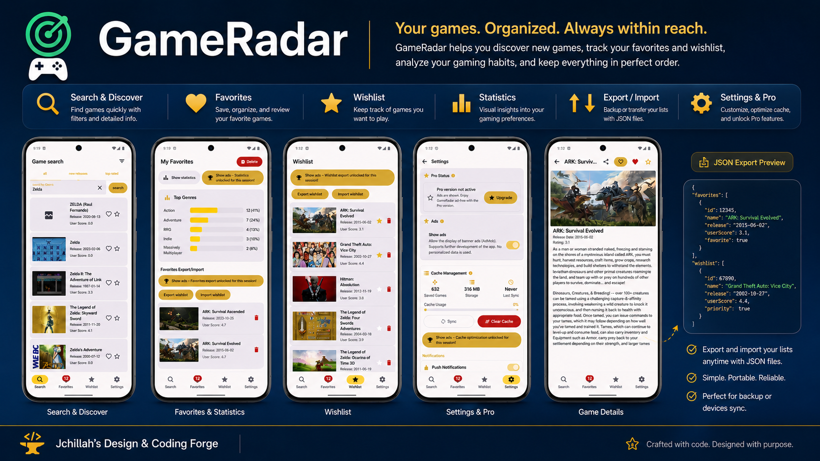 GameRadar Screenshots im Tech-Stack-Kontext