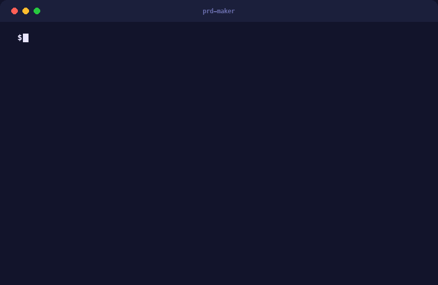 prd-maker interview demo — from an idea to a linted PRD.md in one flow