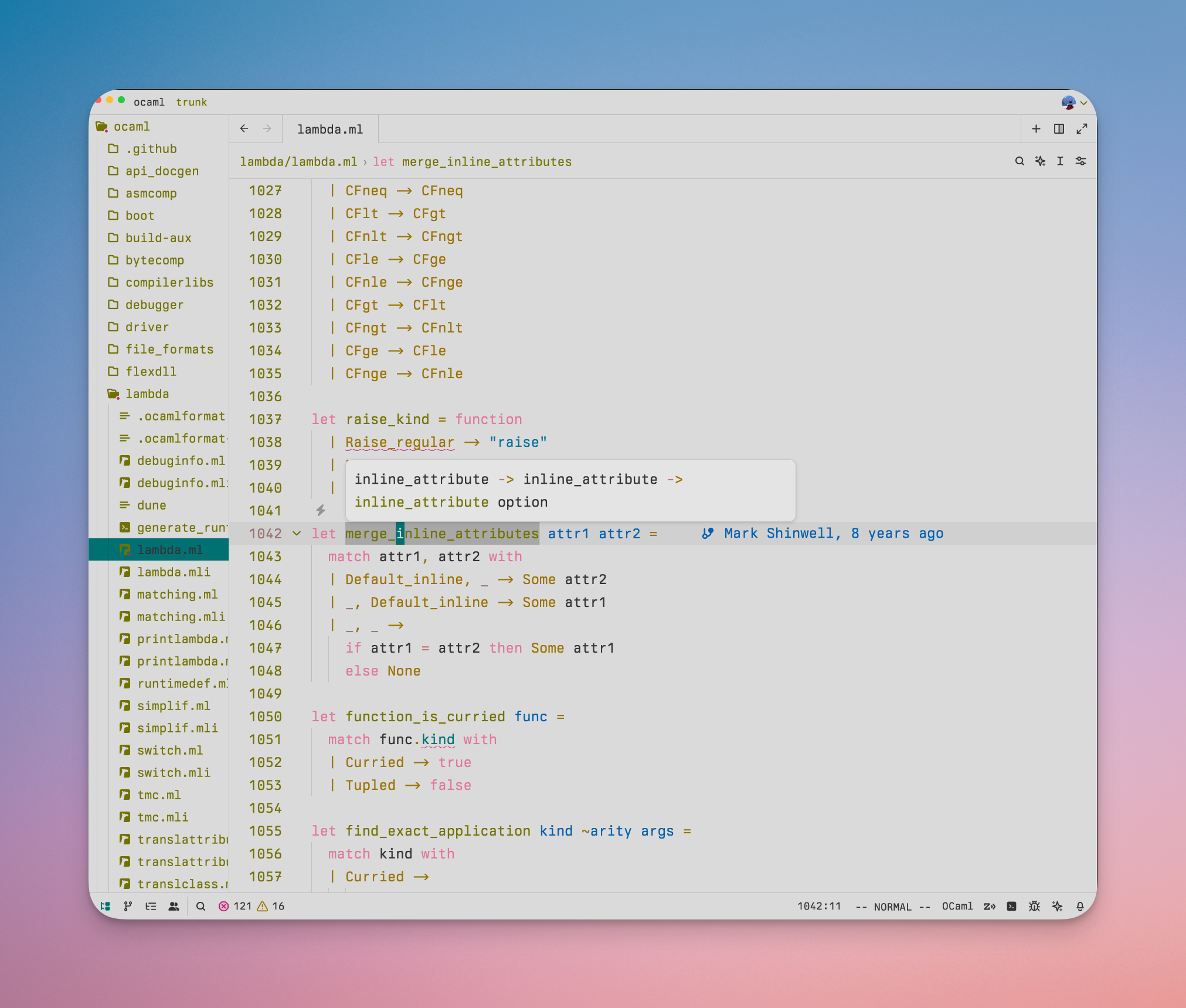 Screenshot of Zed using the seoul256-light theme