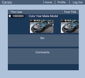 Image of car detail page wireframe