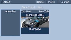 Image of profile page wireframe