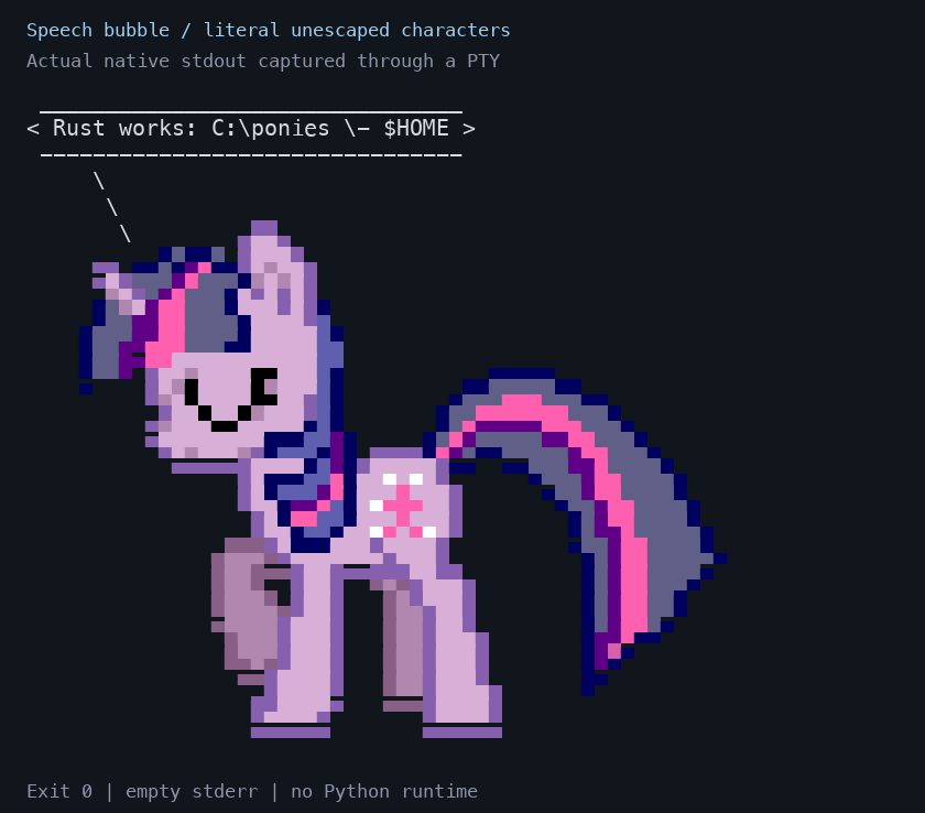 Native speech output captured through a PTY