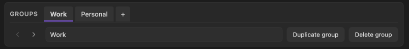 Two groups as tabs