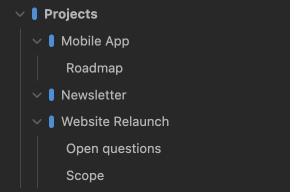 A parent folder set apart from the folders inheriting below it