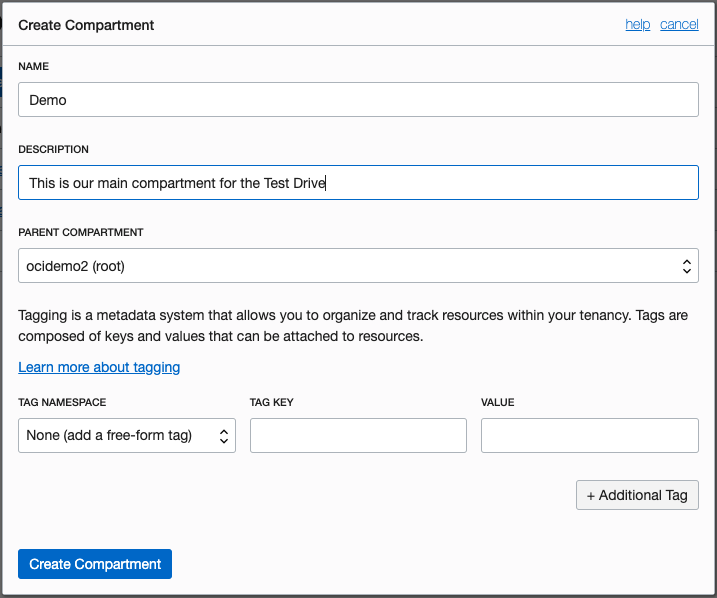 Create compartment