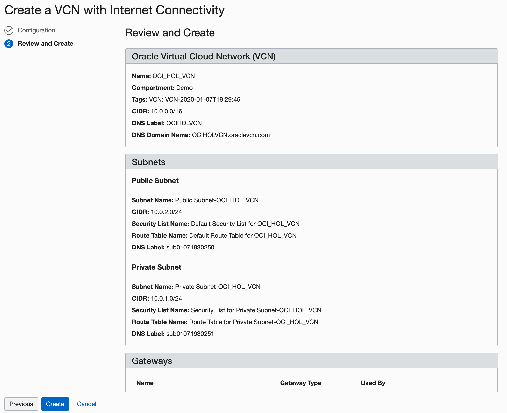 Review CV Configuration