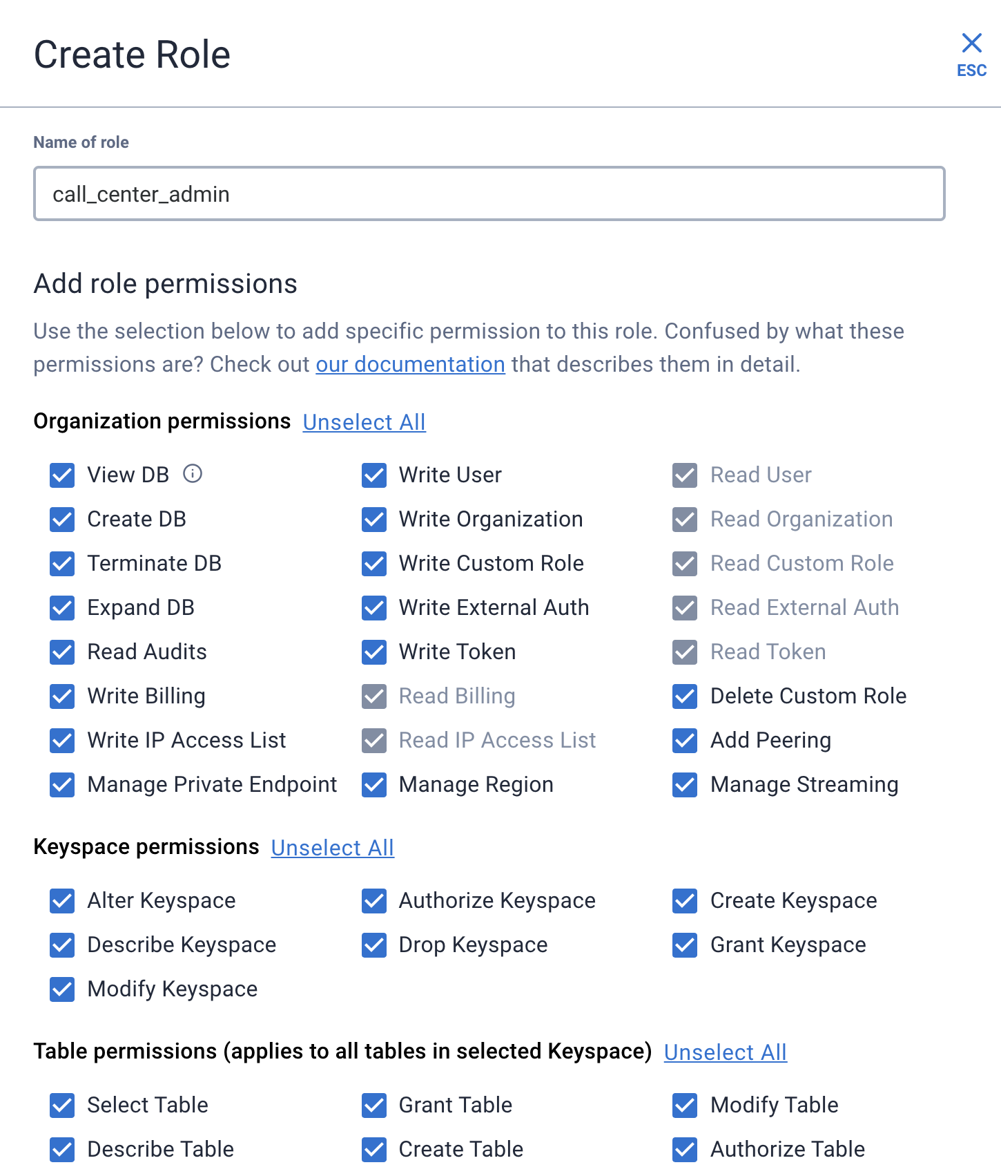 Create the call_center_admin custom role