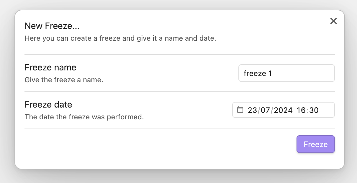 freeze settings tab