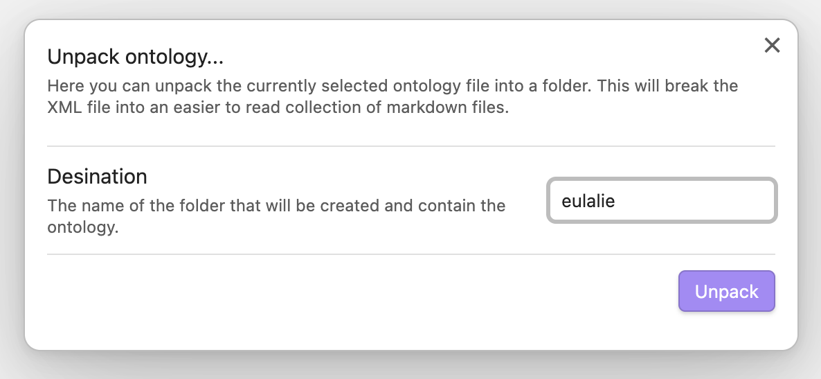 unpack onto settings tab