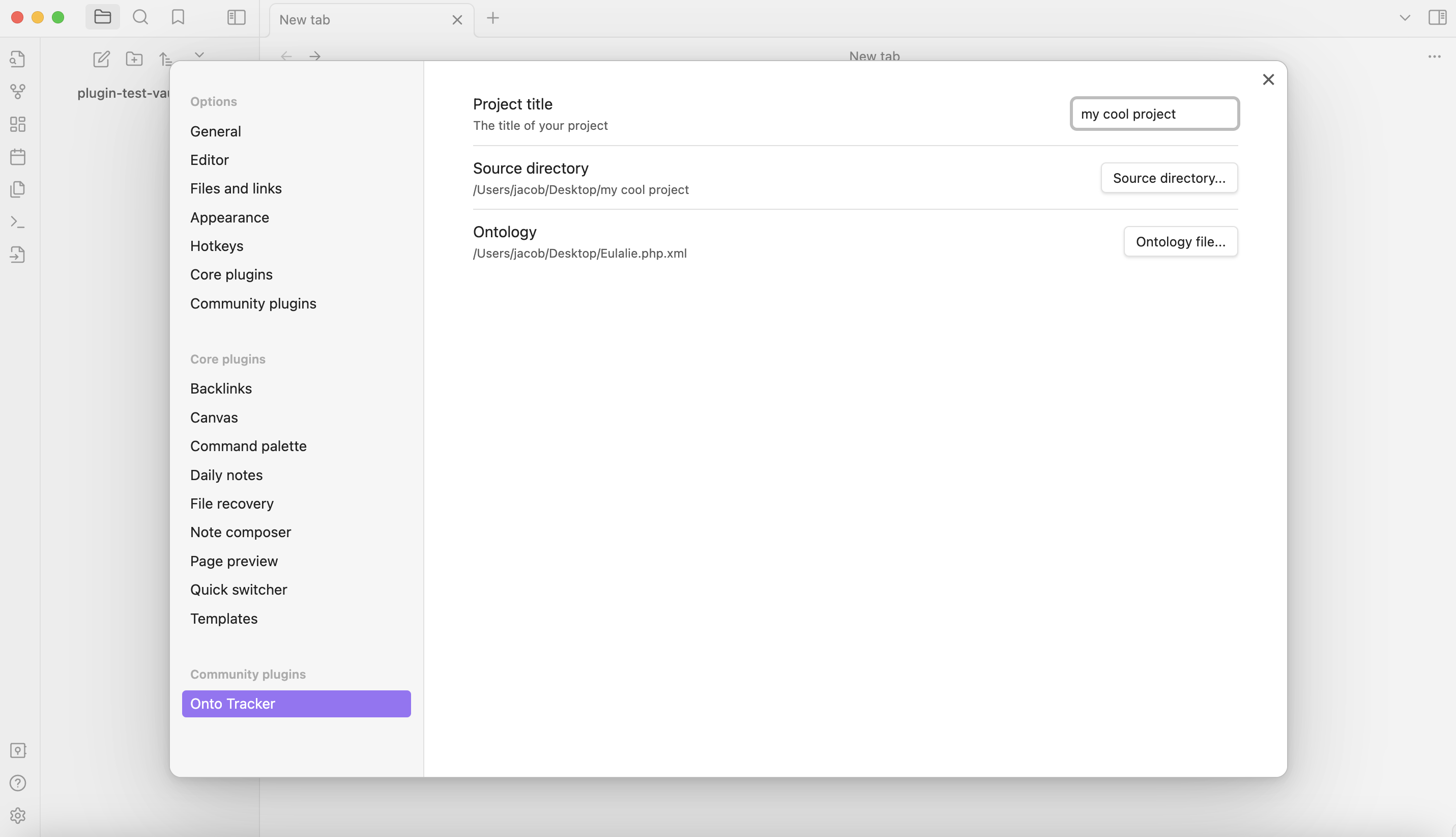 project settings