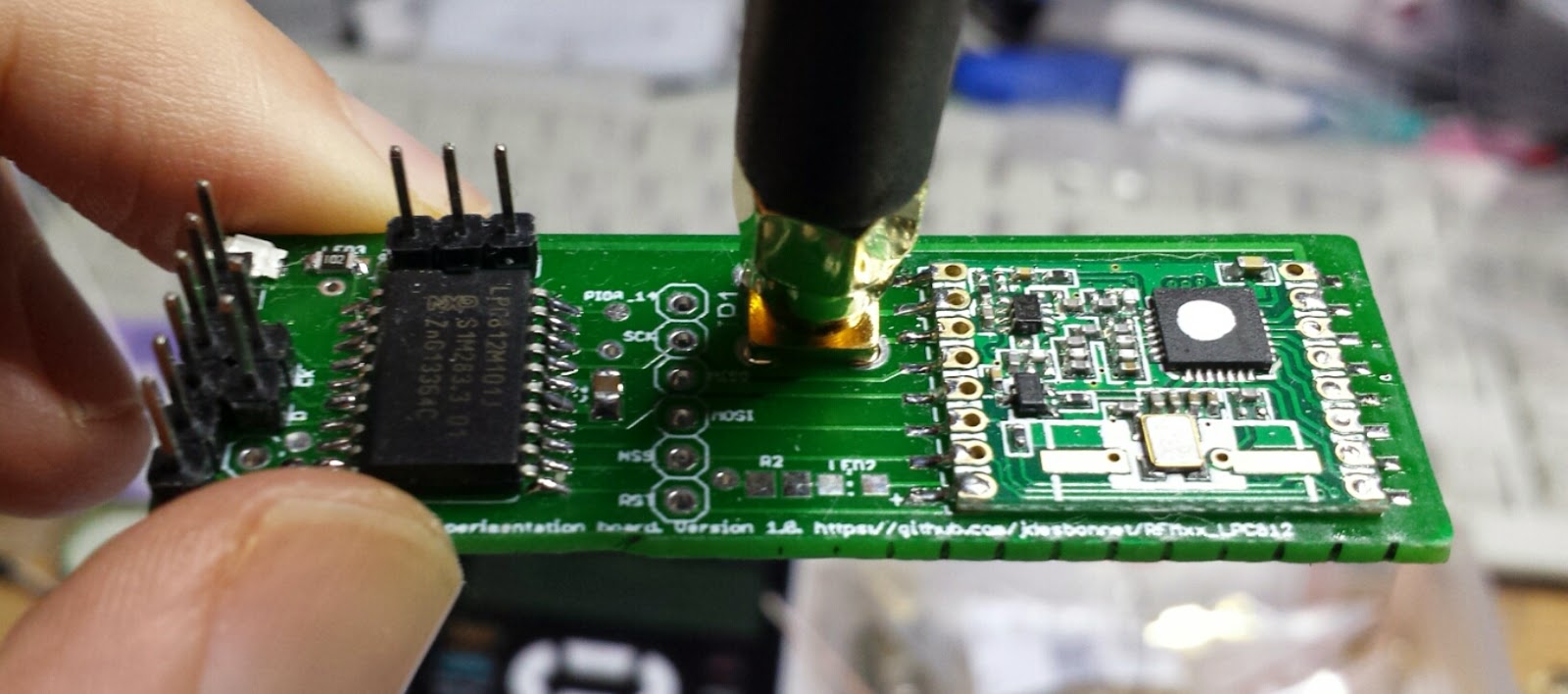 populated RFM69HW version of the PCB