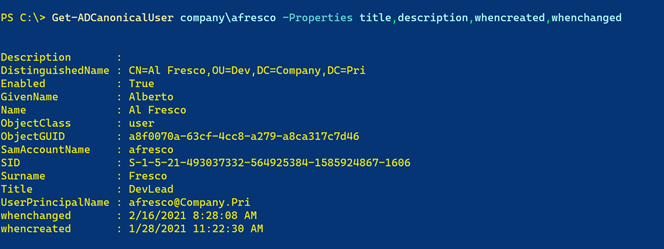 Get-ADCanonicalUser